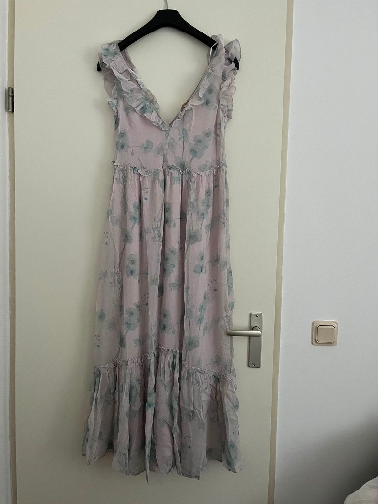 H&M lange zomerjurk met - XS - nieuw met prijskaartje, Nieuw, Ophalen of Verzenden, Roze, Maat 34 (XS) of kleiner