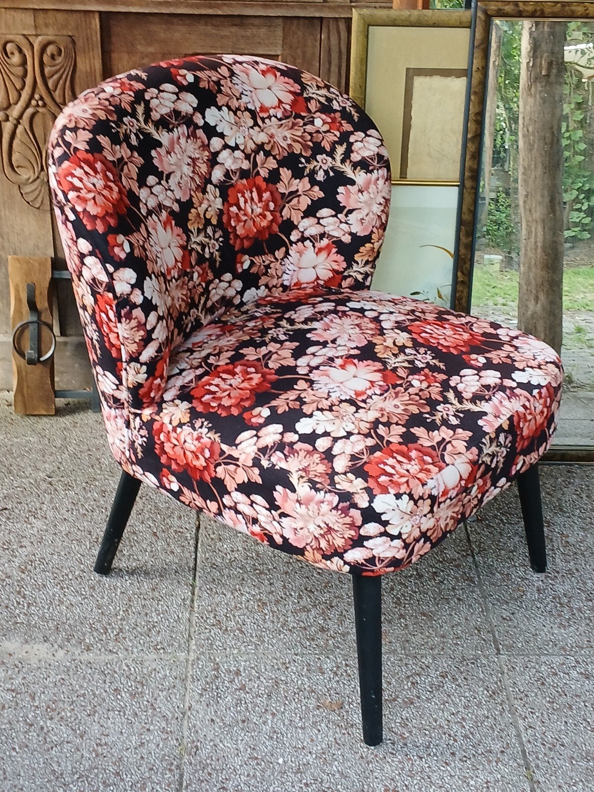 Bloemenprint Fauteuil - Comfortabele Kuipstoel, Huis en Inrichting, Stoelen, Overige kleuren, Ophalen of Verzenden, Zo goed als nieuw