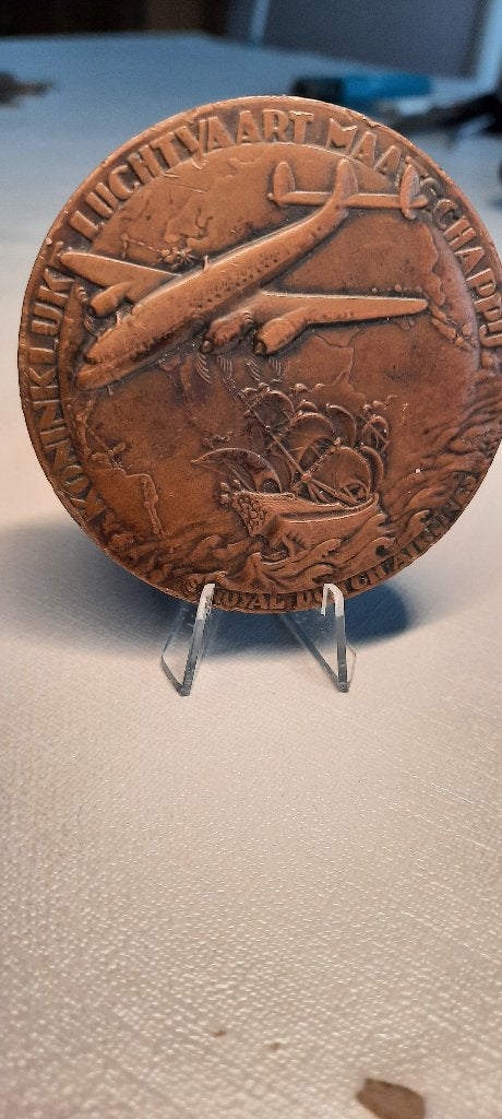 Penning 30 jarig bestaan KLM in 1949, Ophalen of Verzenden, Brons, Nederland