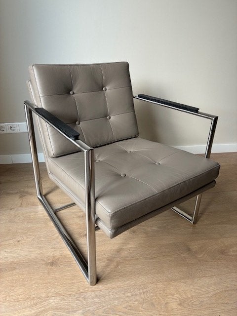 Leren feauteuil, Ophalen, Gebruikt, Minder dan 75 cm, Modern