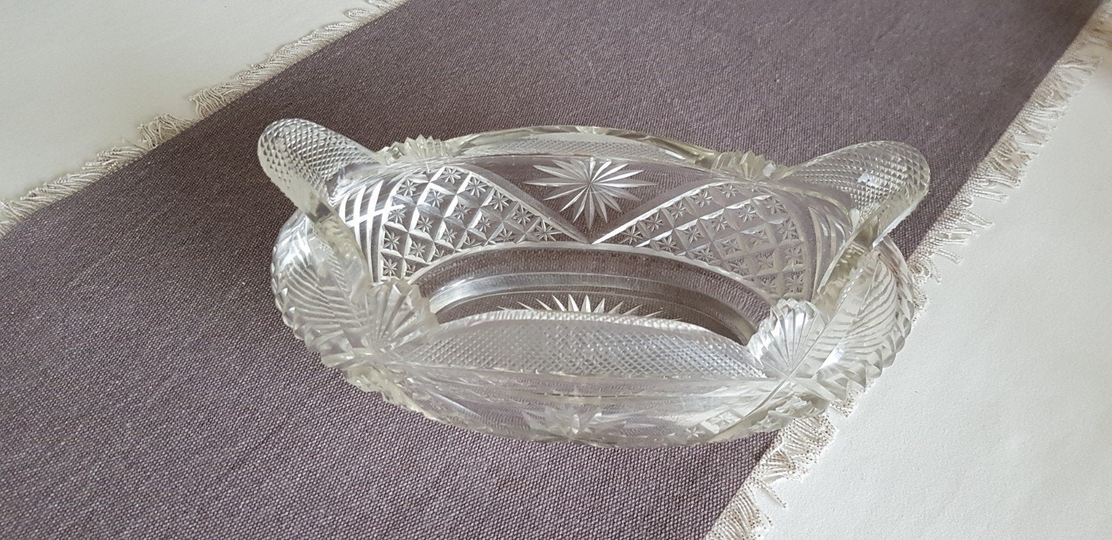 Vintage glazen Jardiniere schaal., Verzenden