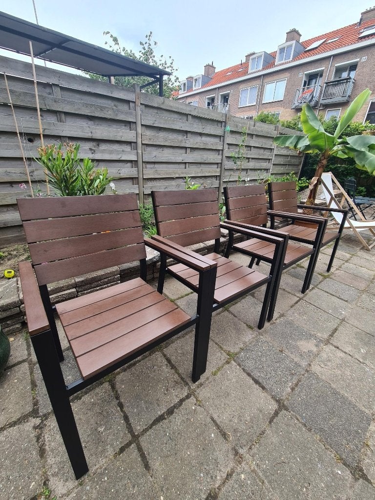 Tuinstoelen Set van 4, Ophalen, Gebruikt, Kunststof, Stapelbaar