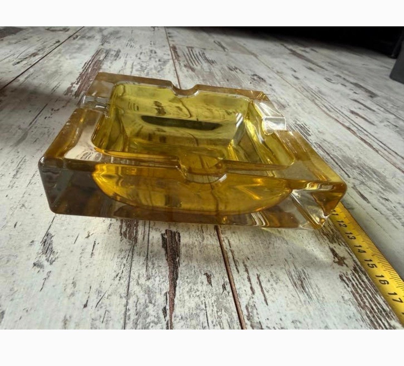 Vintage Glazen Asbak Jaren '70 - Uniek Retro Design, Ophalen of Verzenden