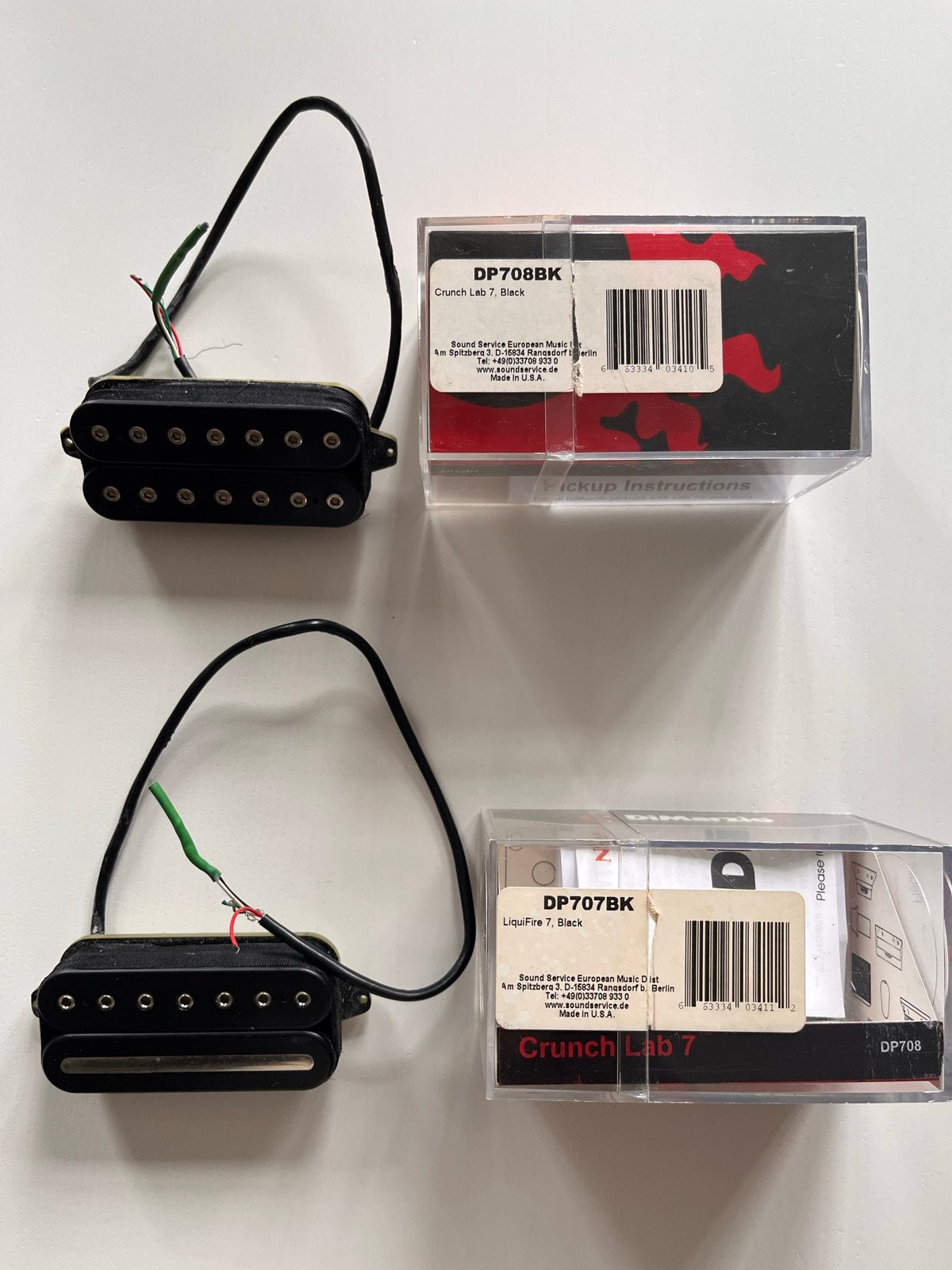 DiMarzio LiquiFire 7 & Crunch Lab 7 Humbucker Set, Muziek en Instrumenten, Ophalen of Verzenden, Zo goed als nieuw