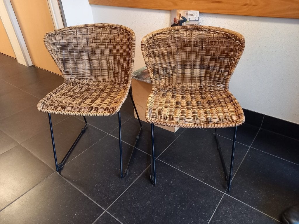 Stoelen, Ophalen, Twee, Bruin, Riet of Rotan