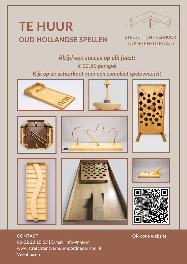 Oud hollandse spellen te huur - spellen - houten spellen, Ophalen, Gebruikt, Overige