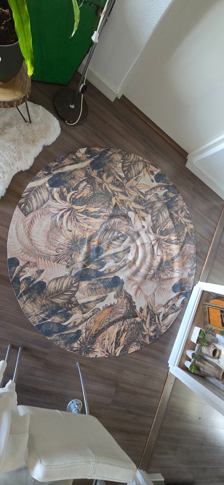 Handgeweven rond vloerkleed van Care & Fair, Ophalen, Bohemian, Modern, Natuurlijk, Rond, Grijs