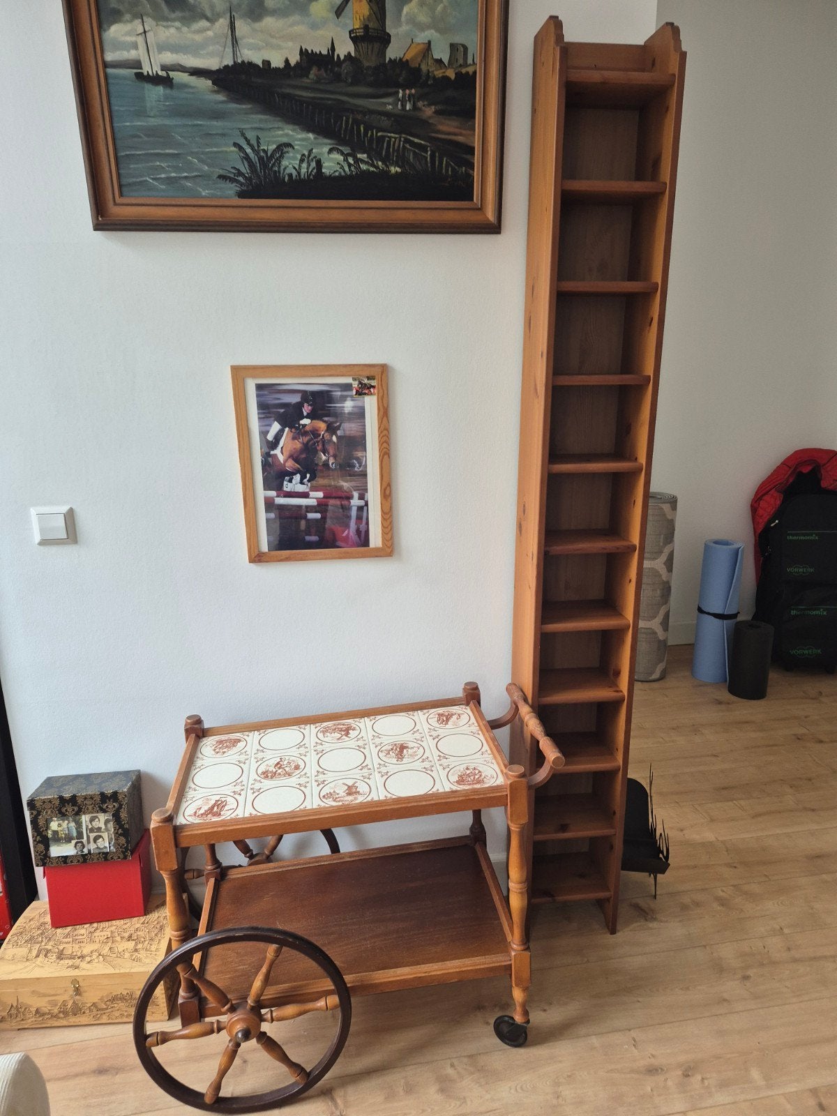 Dutch Vintage Wooden Drinks Trolley / Bar Cart, Ophalen