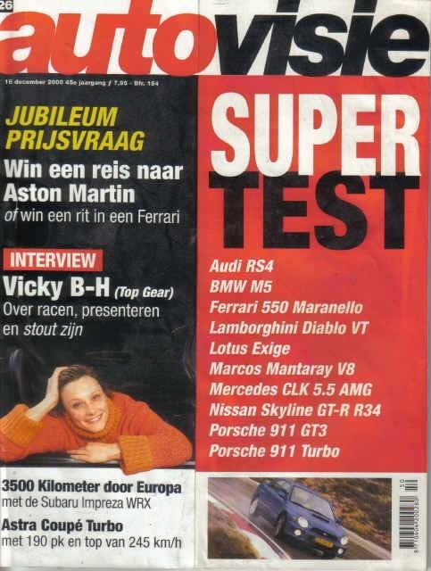 Autovisie 26 2000 : Subaru Impreza WRX - Nissan Skyline GTR, Ophalen of Verzenden, Gelezen, Algemeen