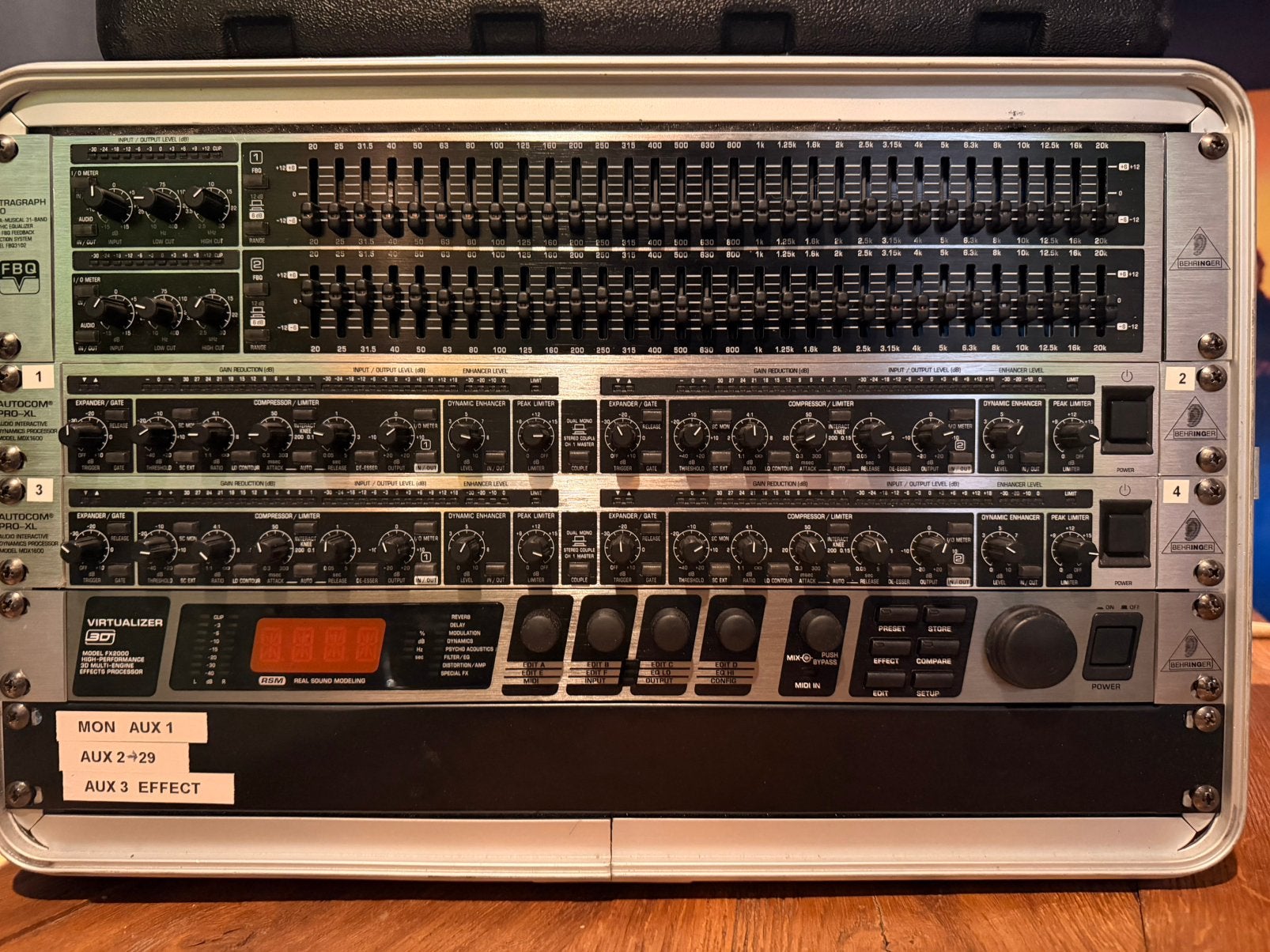 Complete 19" Behringer Rackset in Flightcase (Plug & Play!), Ophalen, Zo goed als nieuw