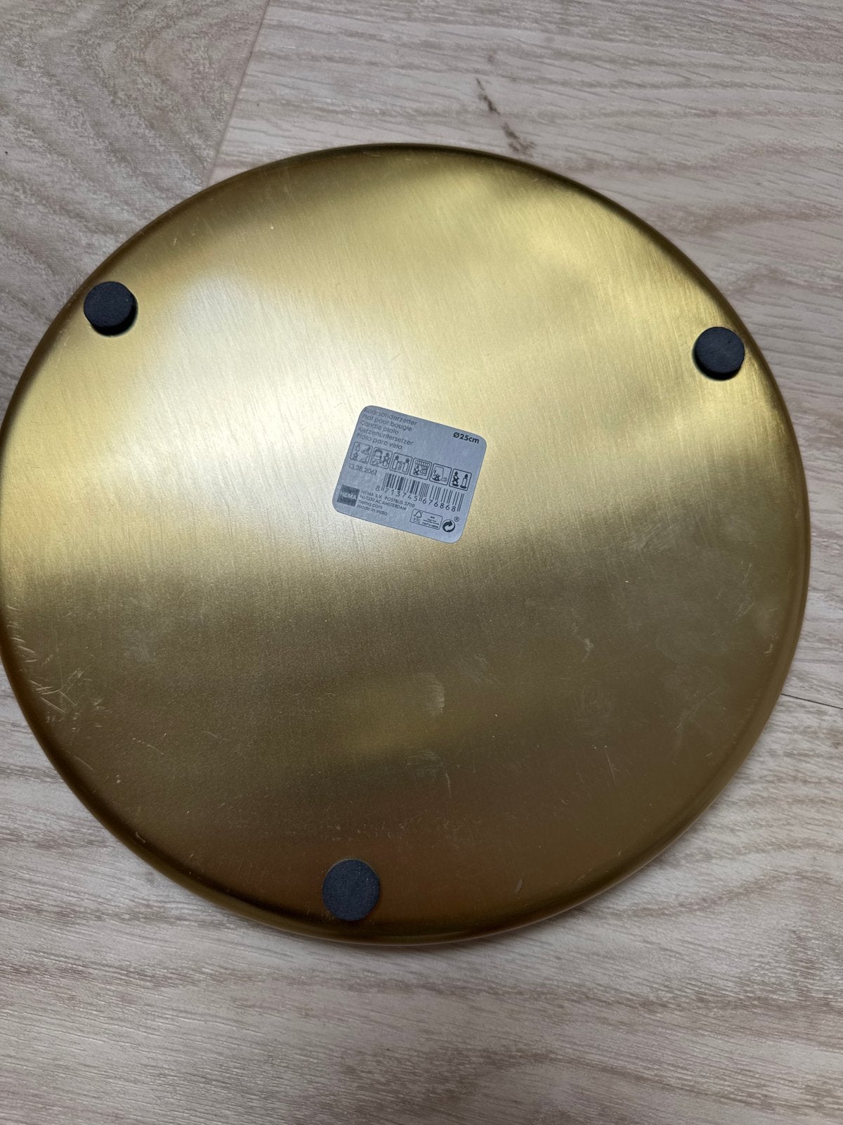 Gouden Kaarsenonderzetter Ø25cm - HEMA, Gebruikt, Overige typen, Ophalen of Verzenden, HEMA