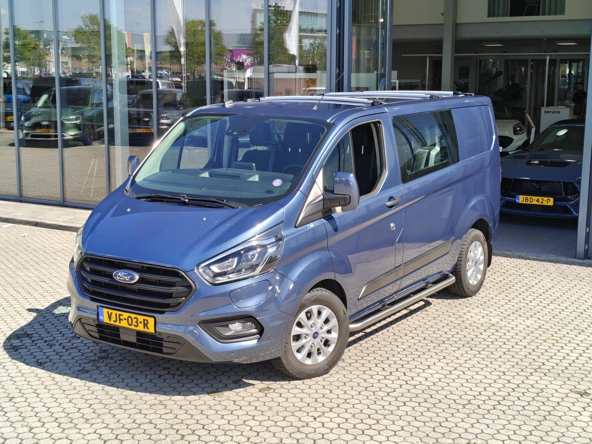 Ford Transit Custom 340 Benzine L1H1 PHEV DC | Benzine Plug-, Auto's, Navigatiesysteem, Gebruikt, Euro 6, Blauw