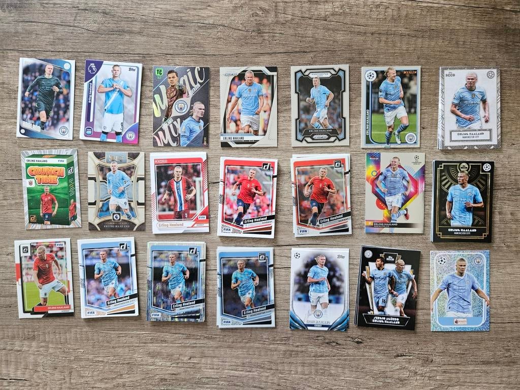 Erling Haaland diverse kaarten van Topps en Panini, Ophalen of Verzenden, Nieuw, Meerdere plaatjes