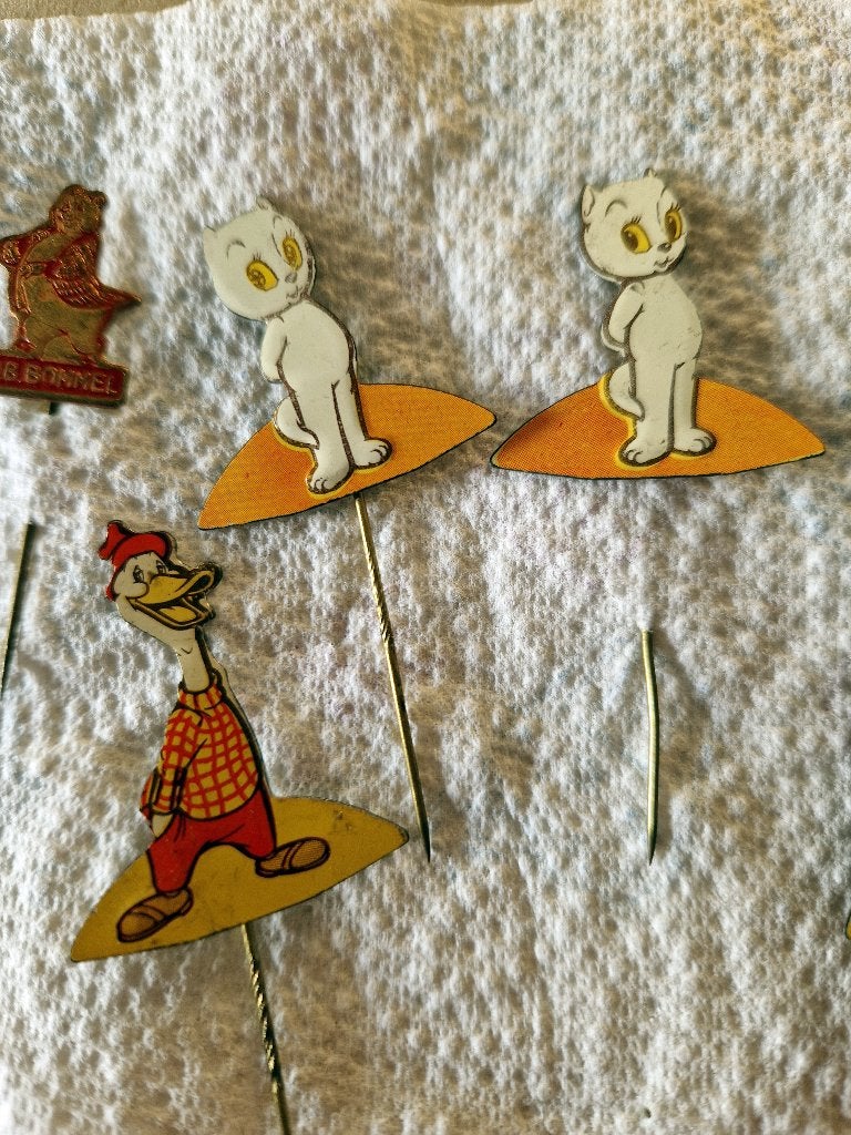 10 Bommel, Tom Poes en Wammes Waggel vtg speldjes, Verzenden, Zo goed als nieuw, Figuurtje, Speldje of Pin