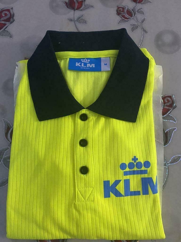 KLM yellow visible Polo t-shirt maat S, M, Geel, Nieuw, KLM, Verzenden