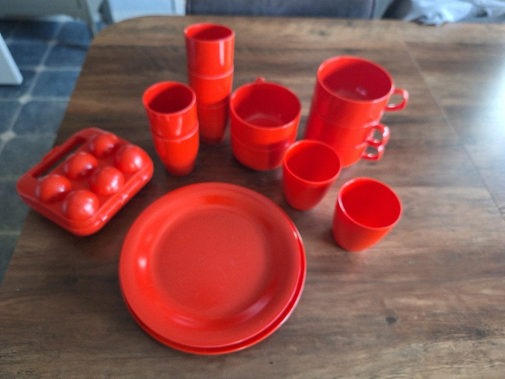 Retro vintage camping servies, Ophalen of Verzenden, Gebruikt