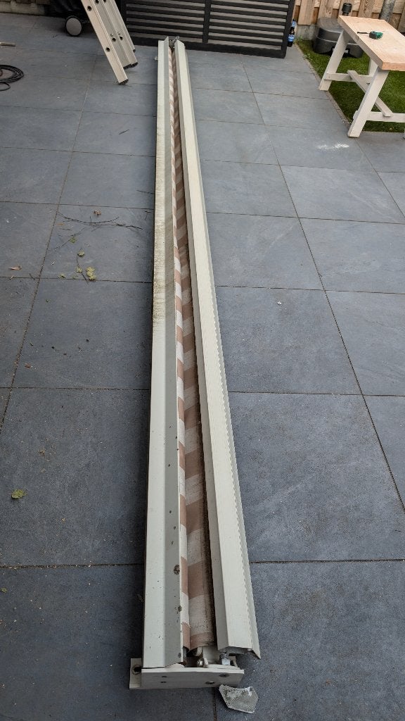 Zonnescherm, Ophalen, Gebruikt, 250 cm tot 450 cm, Knikarmscherm