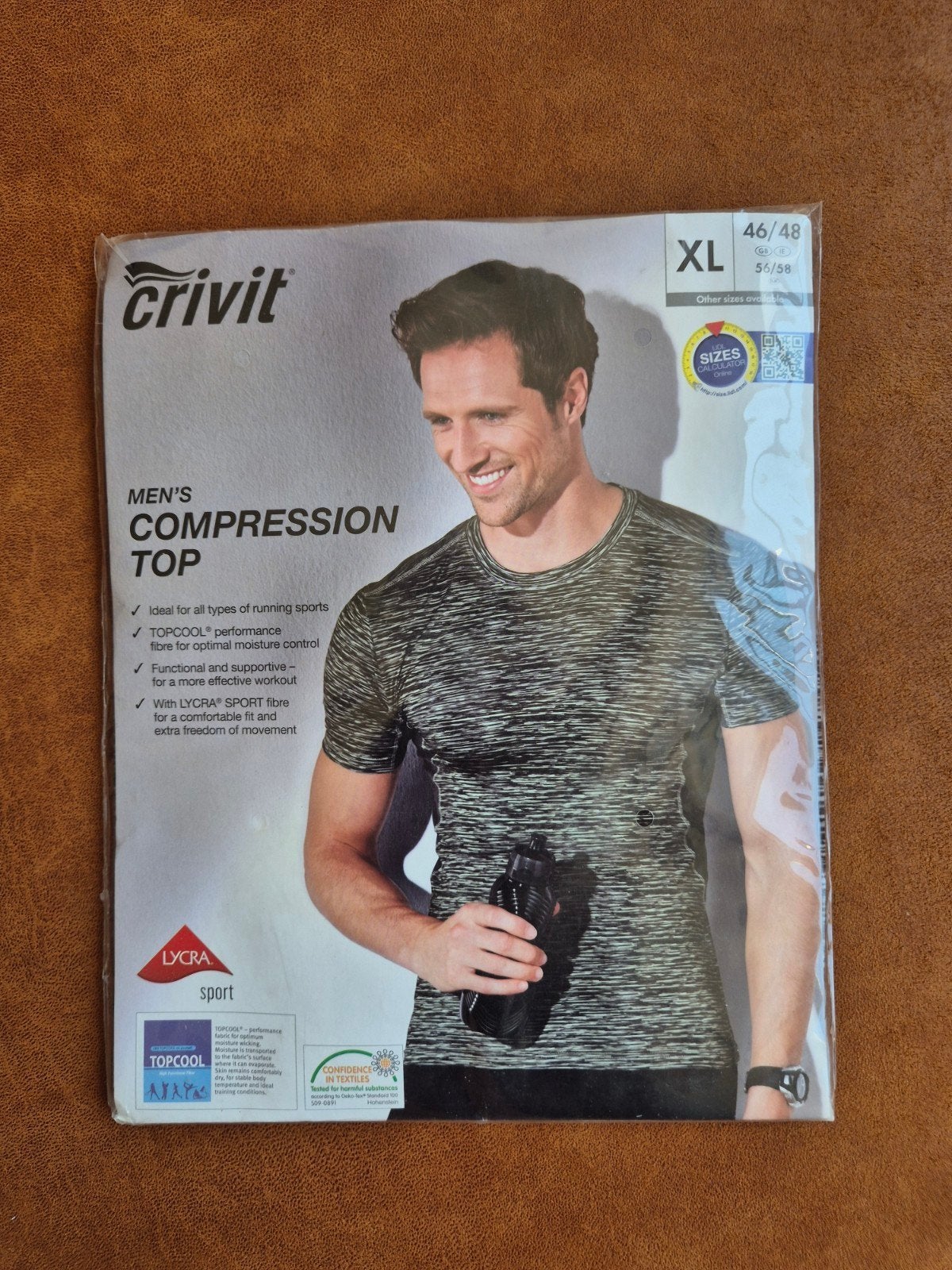 Crivit Compressie Sportshirt Heren - Maat XL, Ophalen of Verzenden, Hardlopen of Fietsen, Grijs, Crivit