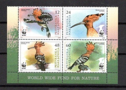 VOGELS POSTFRIS VELLETJE. Jaar 2008. wereld natuur fonds, Ophalen of Verzenden, Postfris, Dier of Natuur
