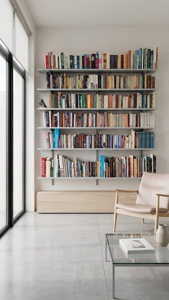 Design boekenkast, boekenwand modulair metaal industrieel, Ophalen, Met plank(en), Gebruikt, 200 cm of meer