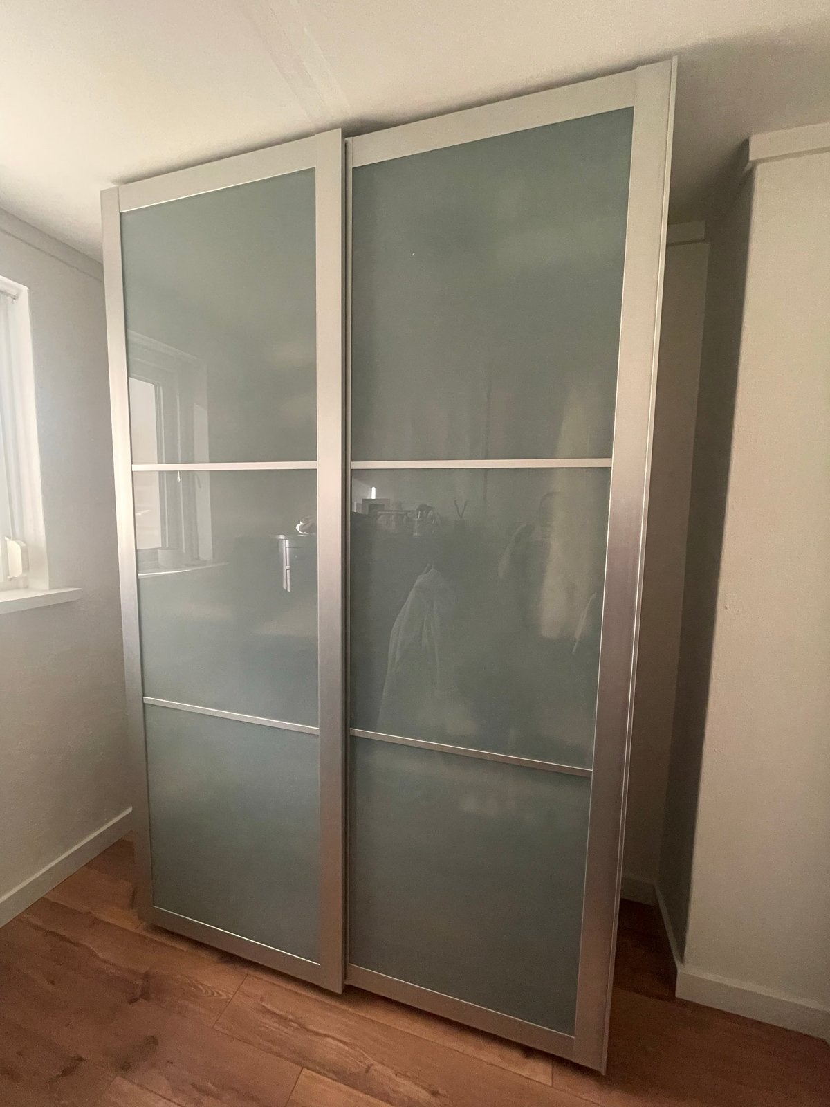 IKEA PAX kledingkast met schuifdeuren en veel opbergruimte, Ophalen, Gebruikt, 100 tot 150 cm, 200 cm of meer