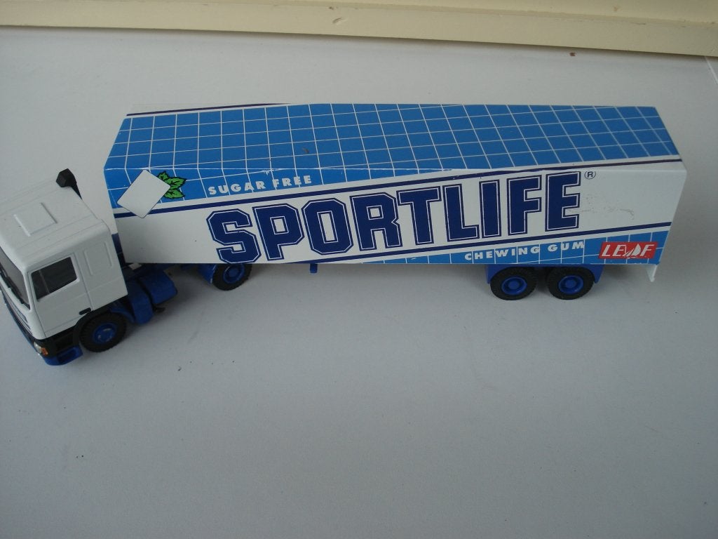 DAF trekker oplegger Sportlife (Lion Toys), Verzenden, Gebruikt, Bus of Vrachtwagen, Lion Toys