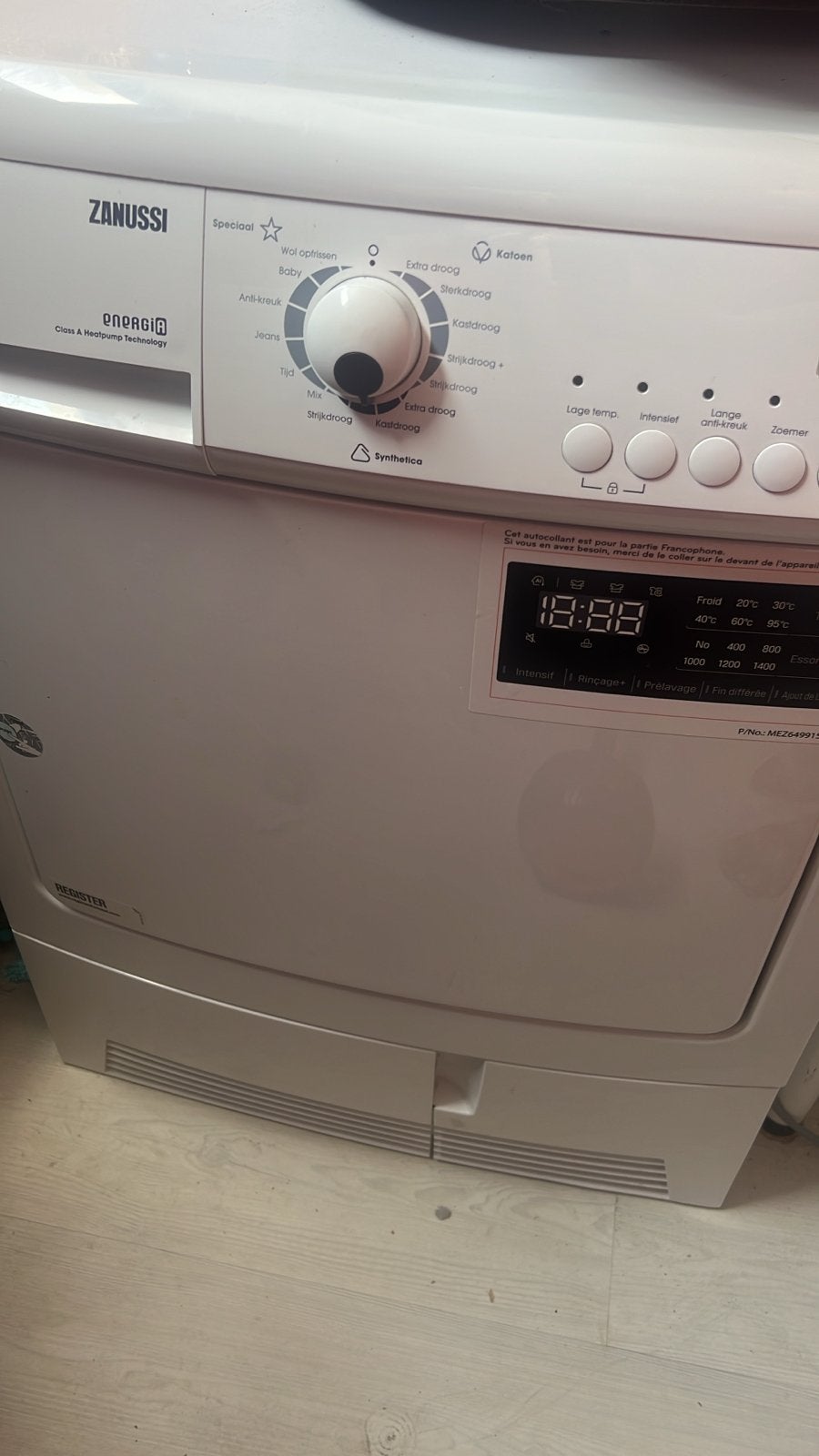 Zanussi warmtepompdroger - Werkt, maar met aandachtspunt, Witgoed en Apparatuur, Wasdrogers, Ophalen, Gebruikt, Condens, Energieklasse A of zuiniger