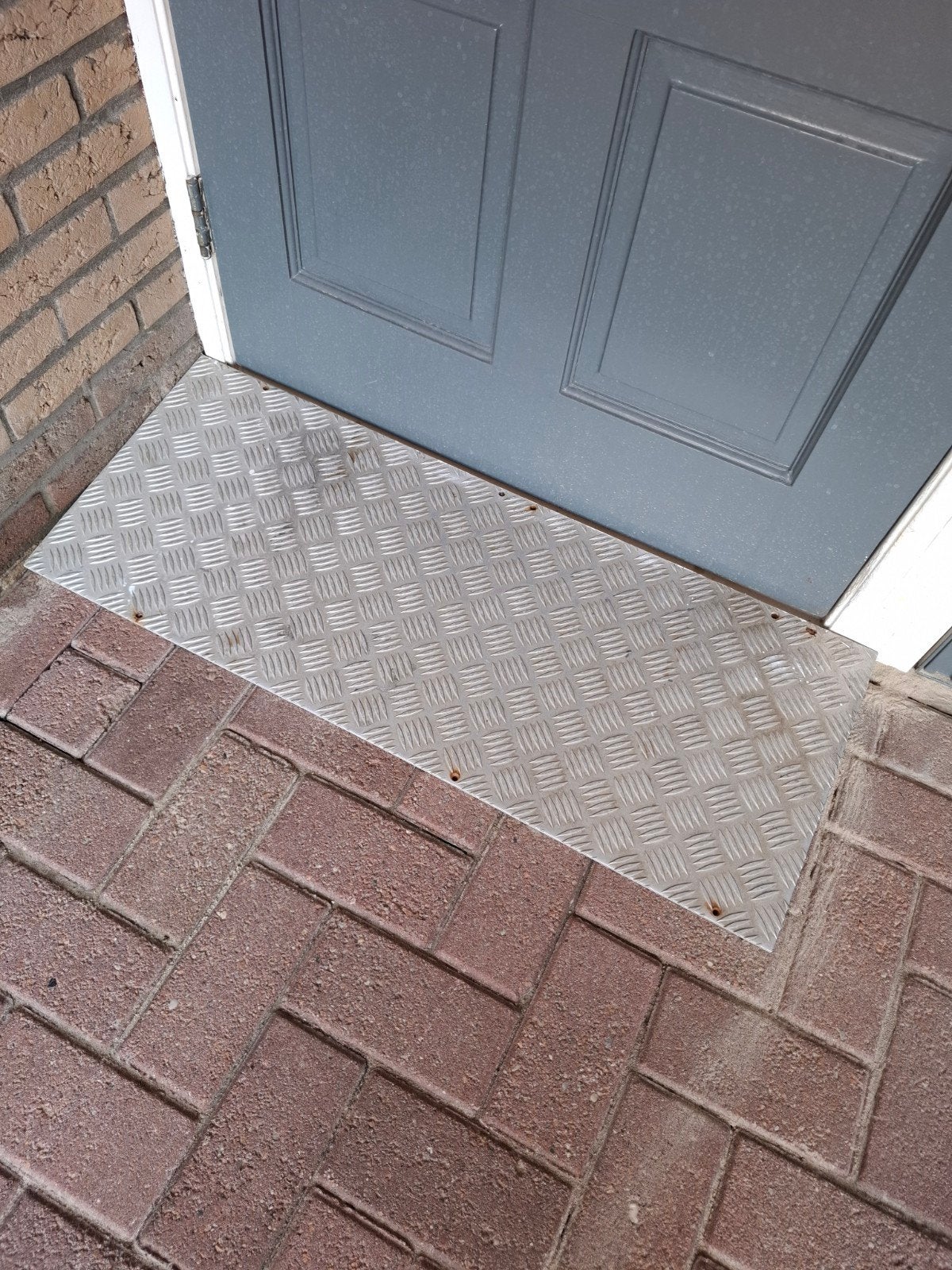 Aluminium tranenplaat drempelhulp, Ophalen of Verzenden, Gebruikt
