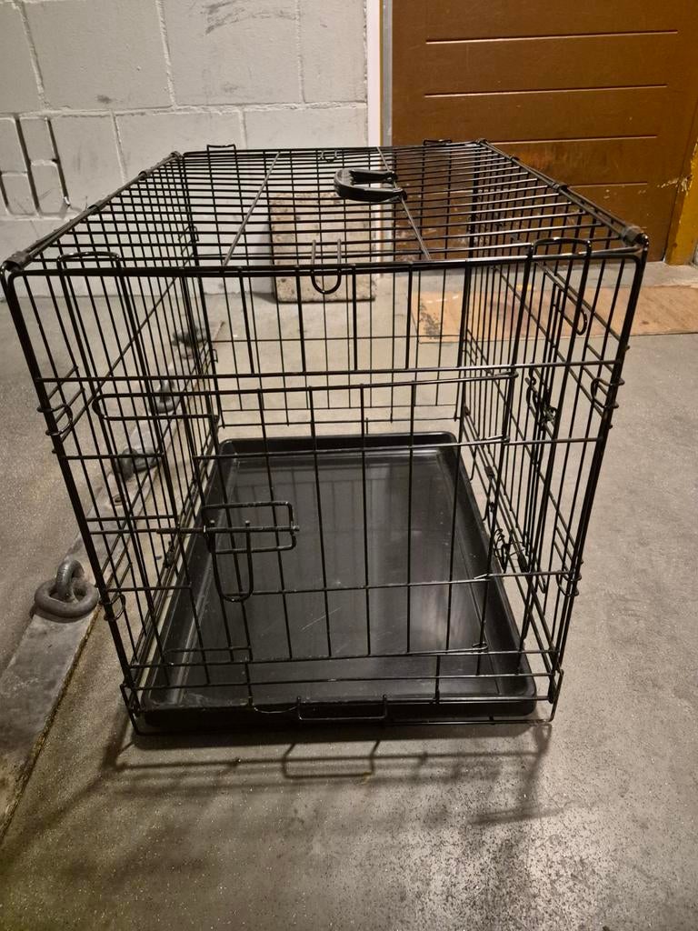 Zwarte metalen bench met plastic inlegger, Ophalen, Gebruikt