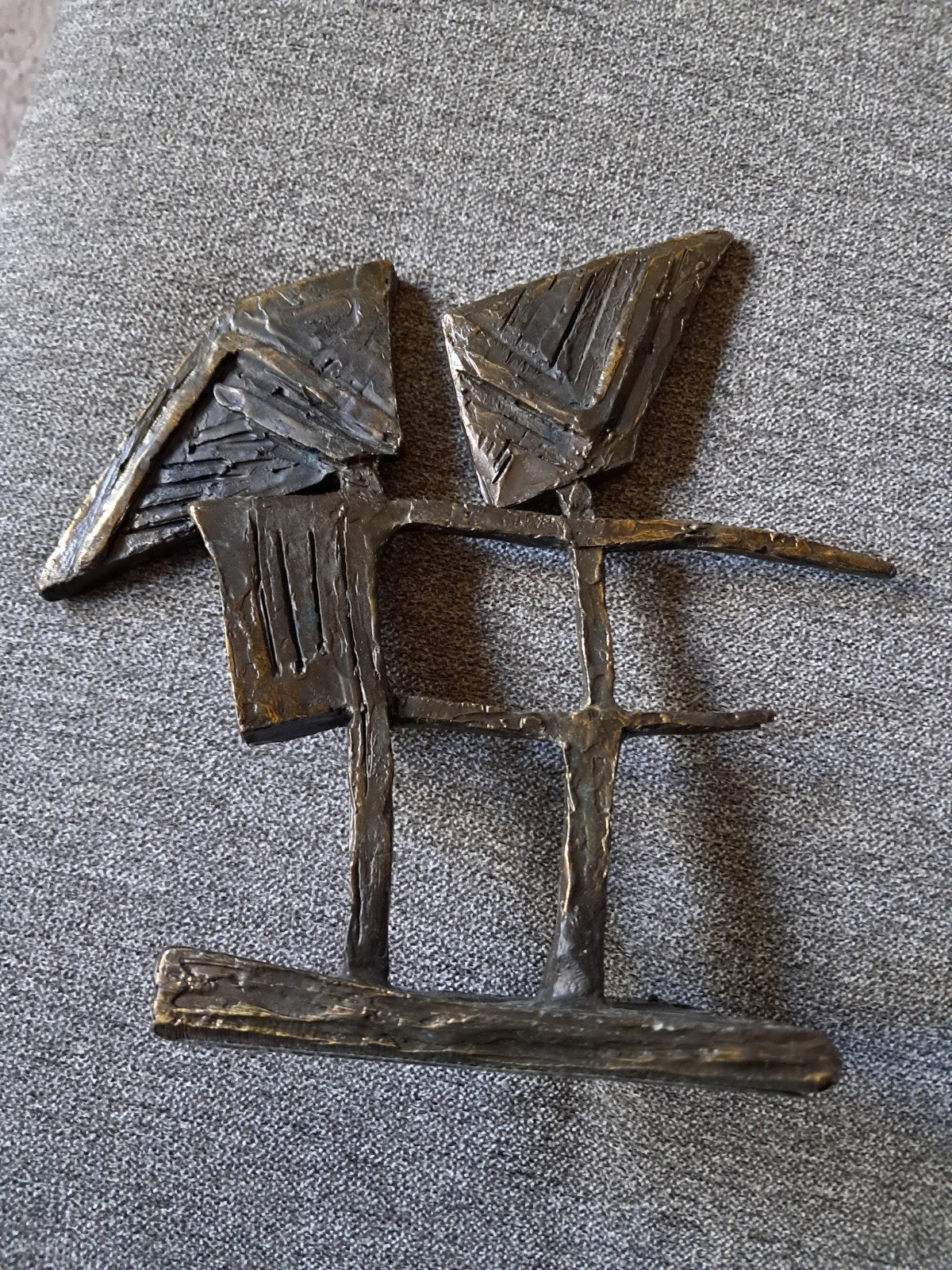Abstract bronzen beeld - Modern kunstwerk, Ophalen of Verzenden, Brons, 20 - 50 cm, Abstract