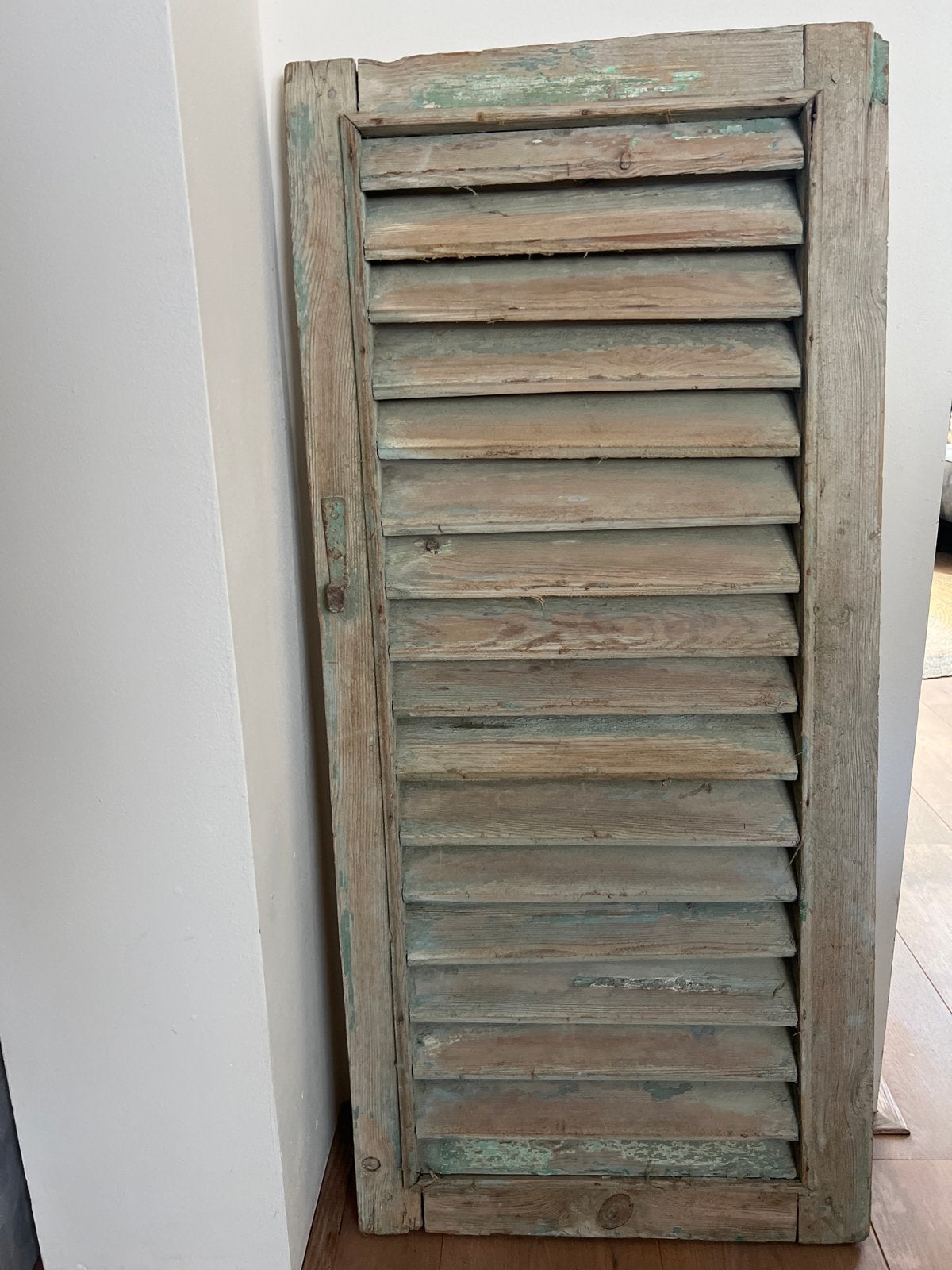 Louvre deur houten luik, Ophalen, Hout, Wandbord of Wandpaneel, 112 cm