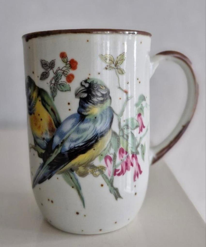 Beker met Vogels, Ophalen of Verzenden, Zo goed als nieuw, Overige stijlen, Kop(pen) en/of Schotel(s)