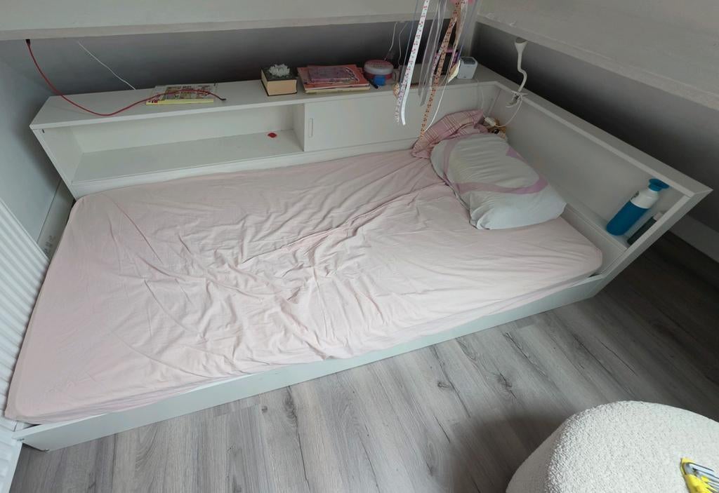 Woood Connect hoekbed met lattenbodem en opbergruimte, Kinderen en Baby's, Kinderkamer | Bedden, Gebruikt, 180 cm of meer, 85 tot 100 cm