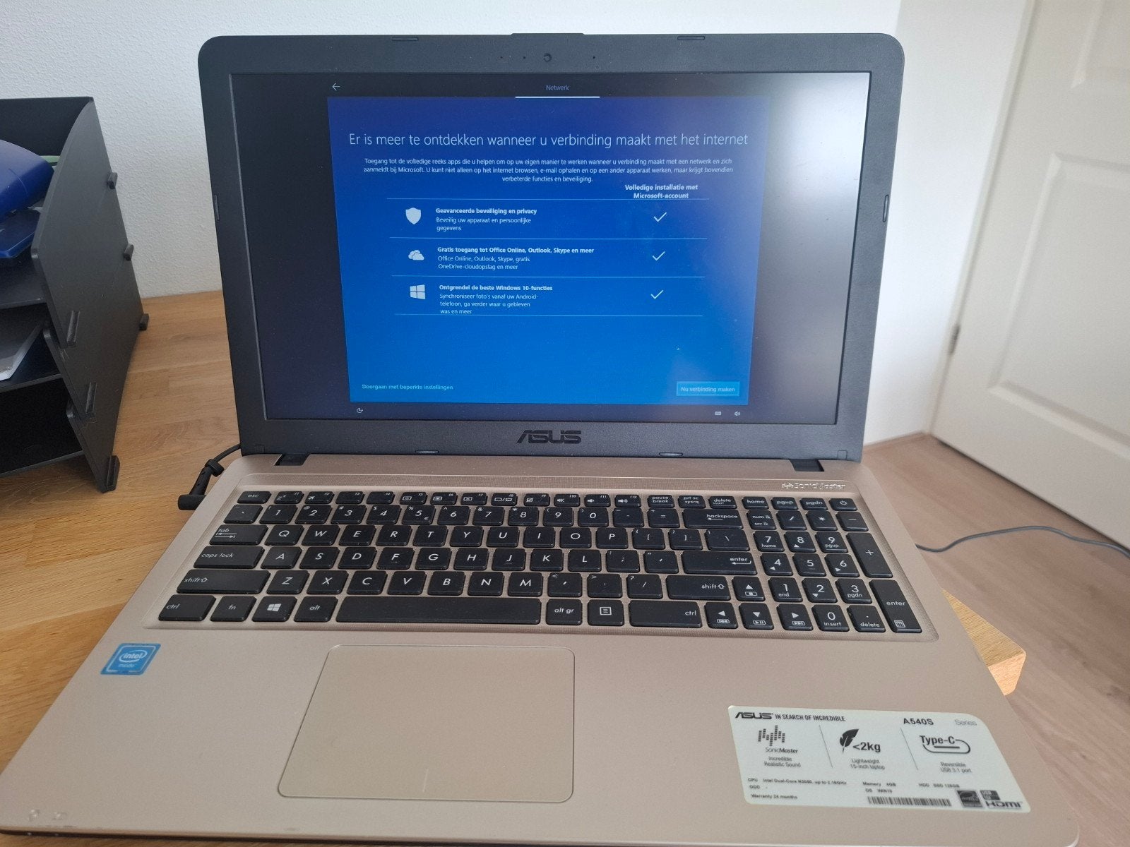 ASUS A540S Laptop - Intel Dual-Core N3050, 4GB RAM, 128GB, ASUS, Minder dan 2 Ghz, Intel Dual-Core N3050, Ophalen of Verzenden