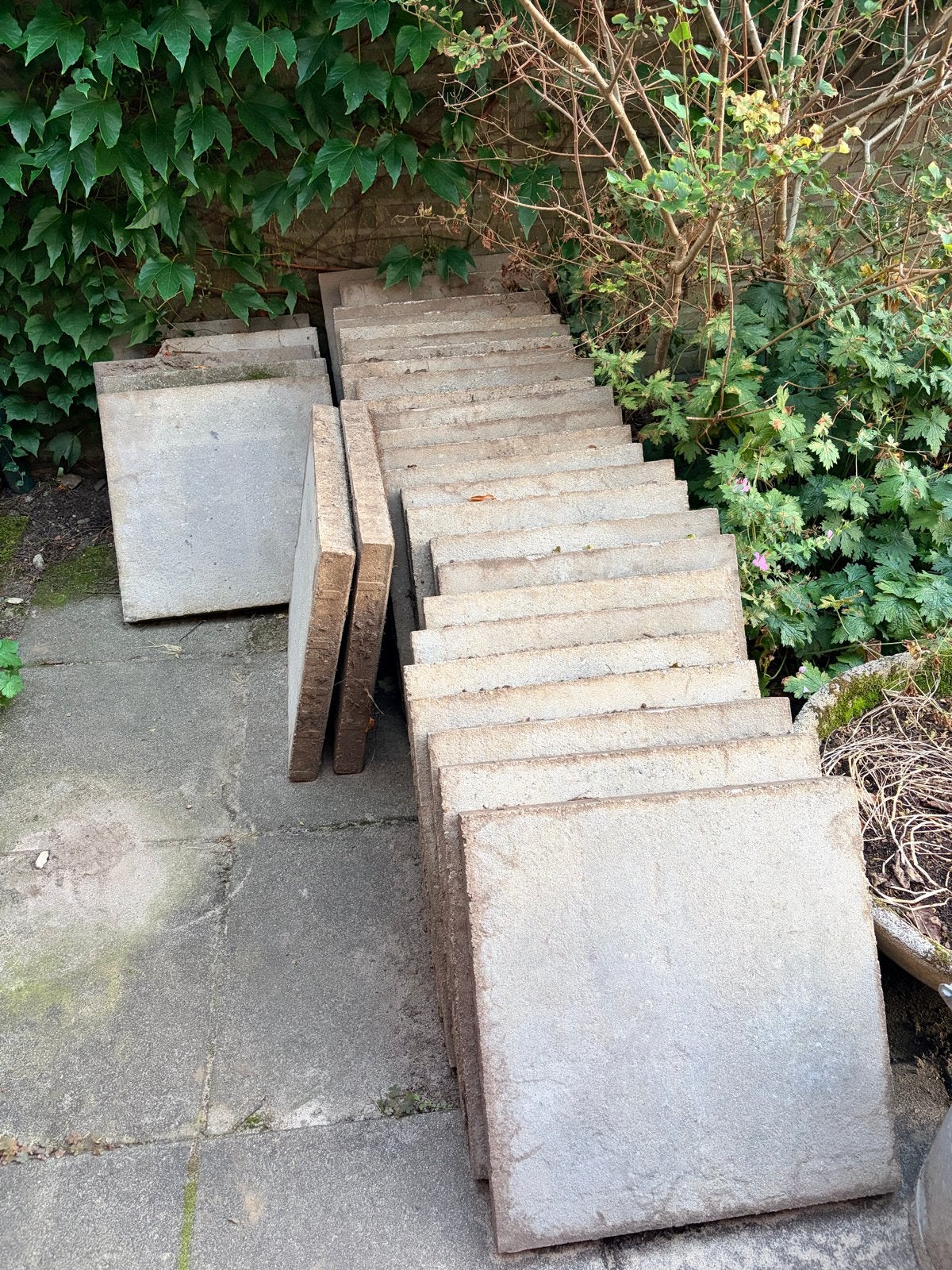 41 terrastegels 50x50cm, Tuin en Terras, Gebruikt, Ophalen of Verzenden, 10 m² of meer, Beton