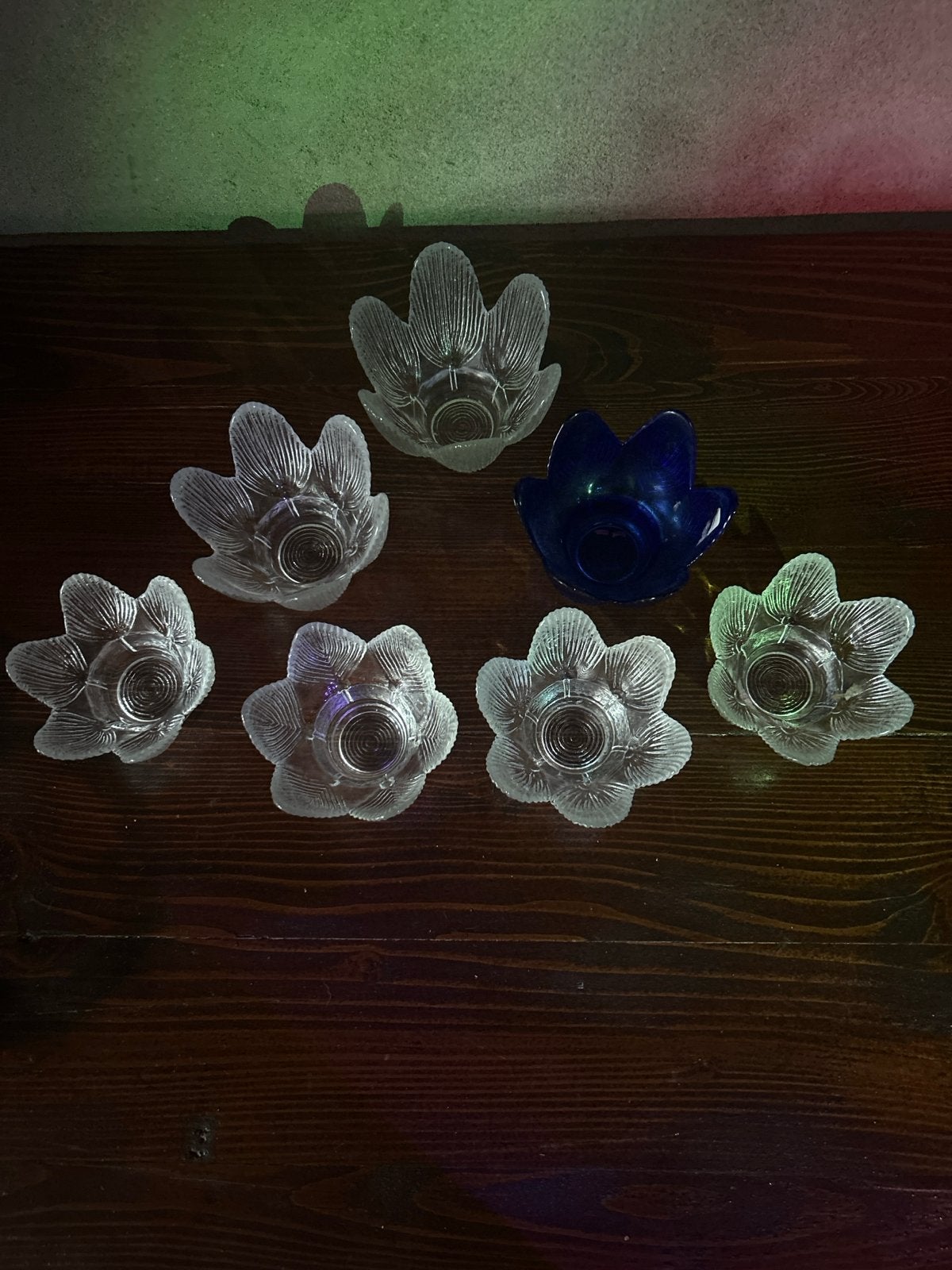 Vintage Lotus Waxinelichthouders - Rosenthal/Royal Copenhage, Ophalen of Verzenden, Glas