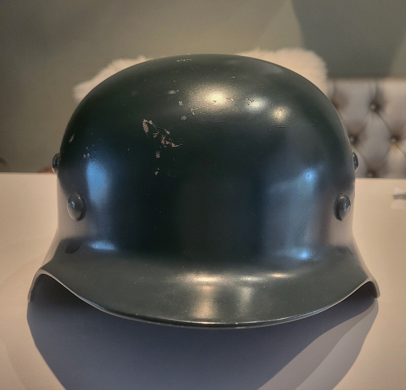 Te koop Replica Duitse Helm, Verzamelen, Militaria | Tweede Wereldoorlog, Ophalen of Verzenden, Duitsland, Helm of Baret