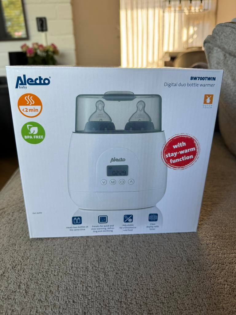 Nieuwe Alecto Duo fles verwarmer, Kinderen en Baby's, Babyvoeding en Toebehoren, Ophalen, Zo goed als nieuw, Flessen- of potjesverwarmer
