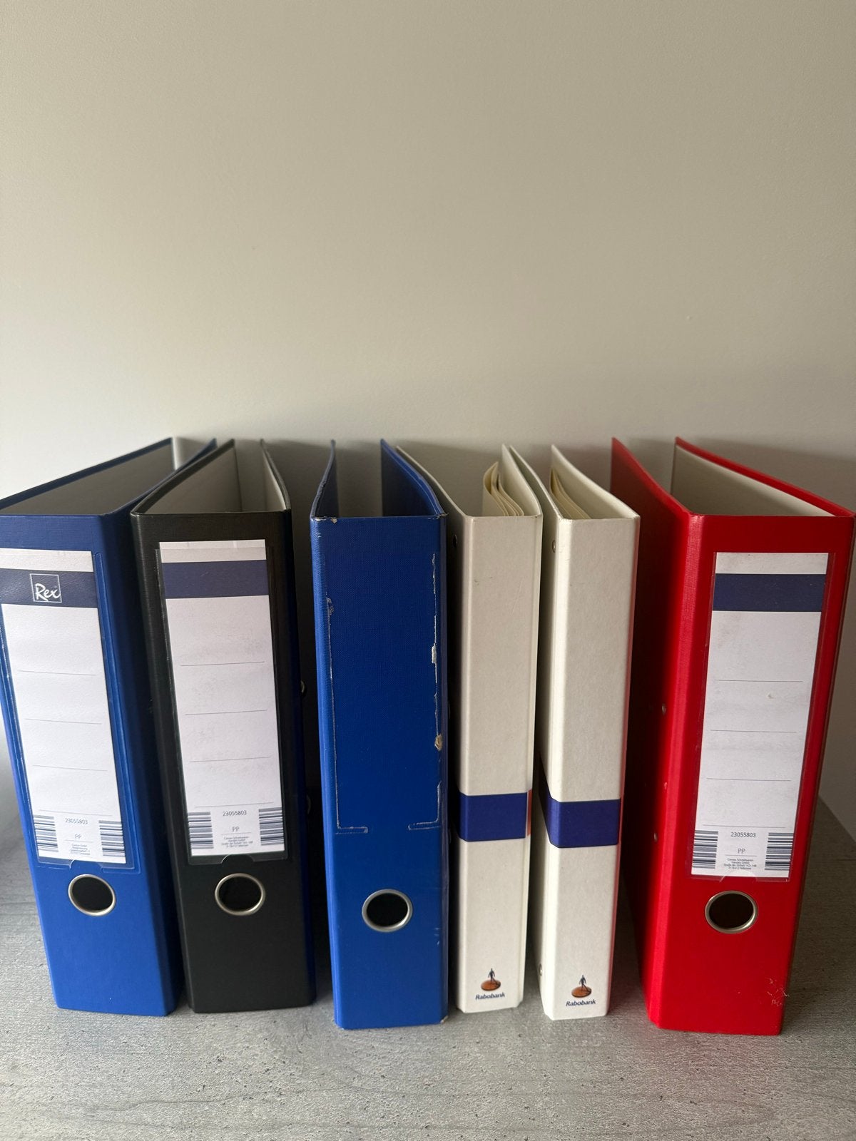 6 klappers/ordners in diverse kleuren, Diversen, Ophalen of Verzenden, Gebruikt