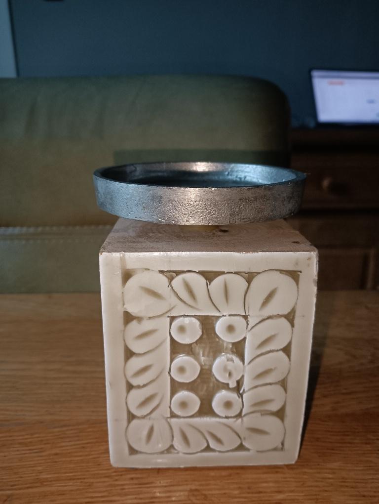 Boltze kaarzenhouder, Beige, Ophalen of Verzenden, Zo goed als nieuw, Hout