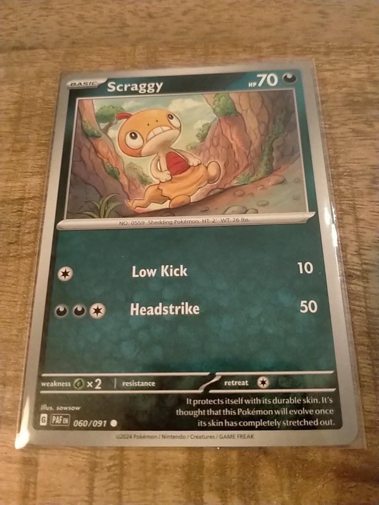 Pokemon Paldean Fates , Scraggy 60/91, Verzenden, Zo goed als nieuw, Losse kaart