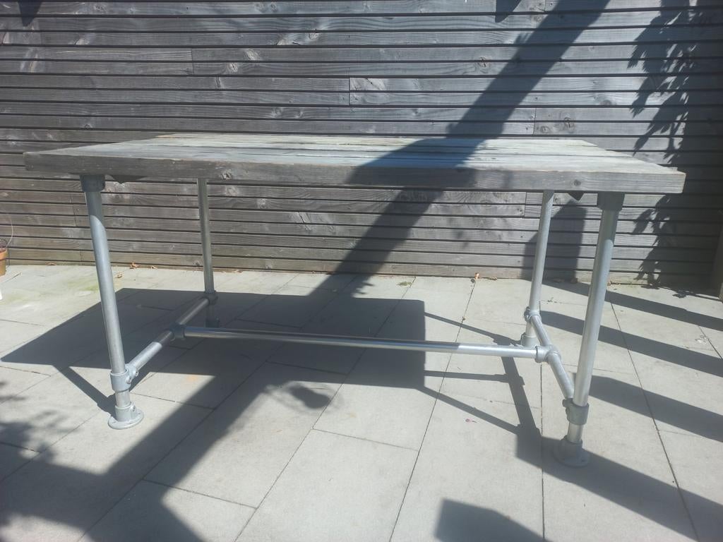 Tuintafel, Tuin en Terras, Picknicktafels, Gebruikt, Rechthoekig, Overige materialen, Ophalen of Verzenden