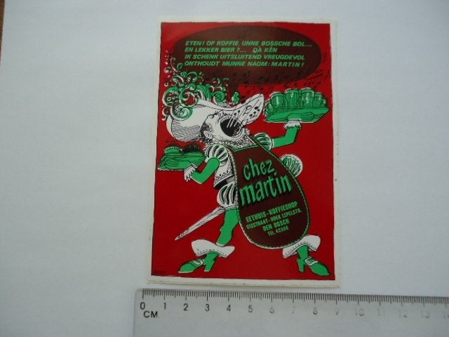 sticker oud MARTIN Den bosch horeca oeteldonk carnaval retro, Verzenden, Zo goed als nieuw, Bedrijf of Vereniging