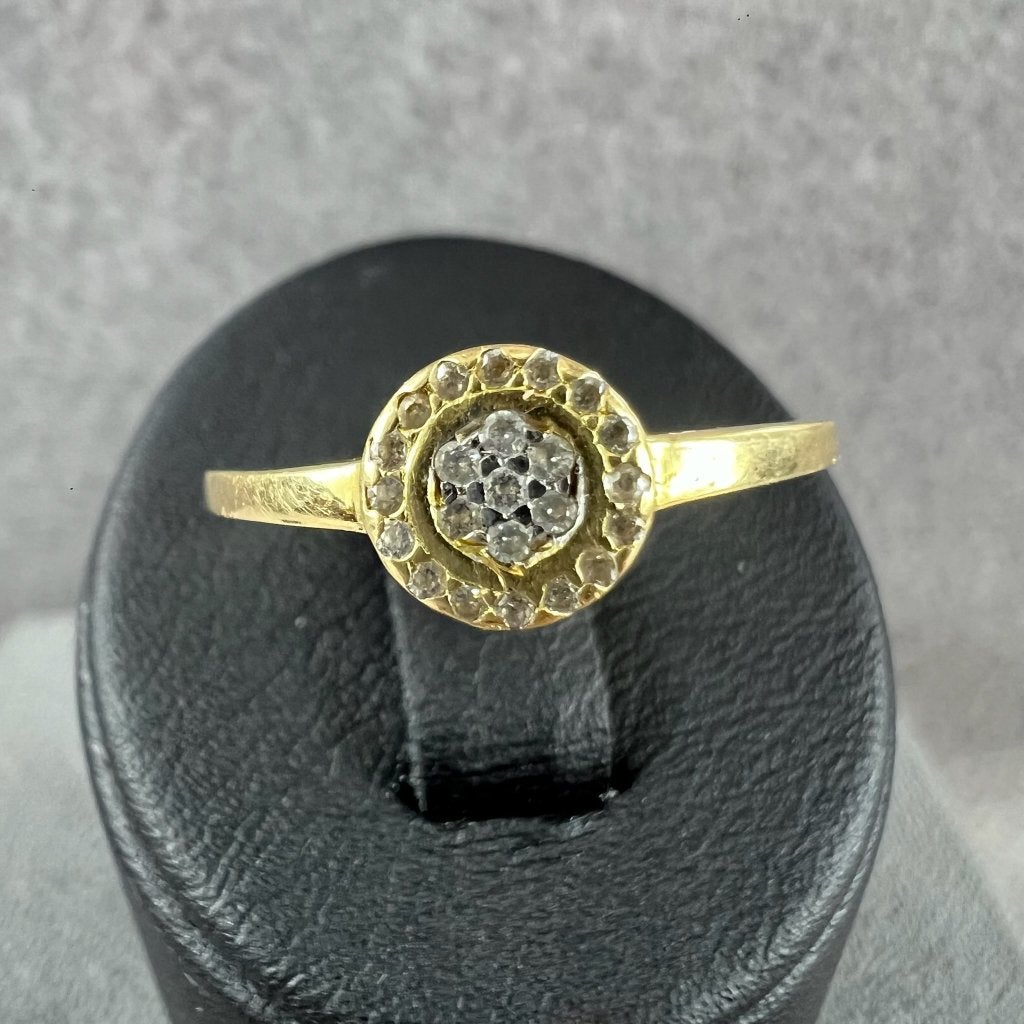 Gouden Ring | 14k | 1,42g | ronde tafel | 18,5cm | 414566, 18 tot 19, Gebruikt, Ophalen of Verzenden, Dame