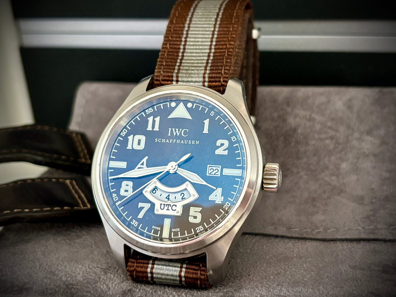 IWC pilot UTC, Sieraden, Tassen en Uiterlijk, Horloges | Heren, Staal, Polshorloge, Overige materialen, Zo goed als nieuw