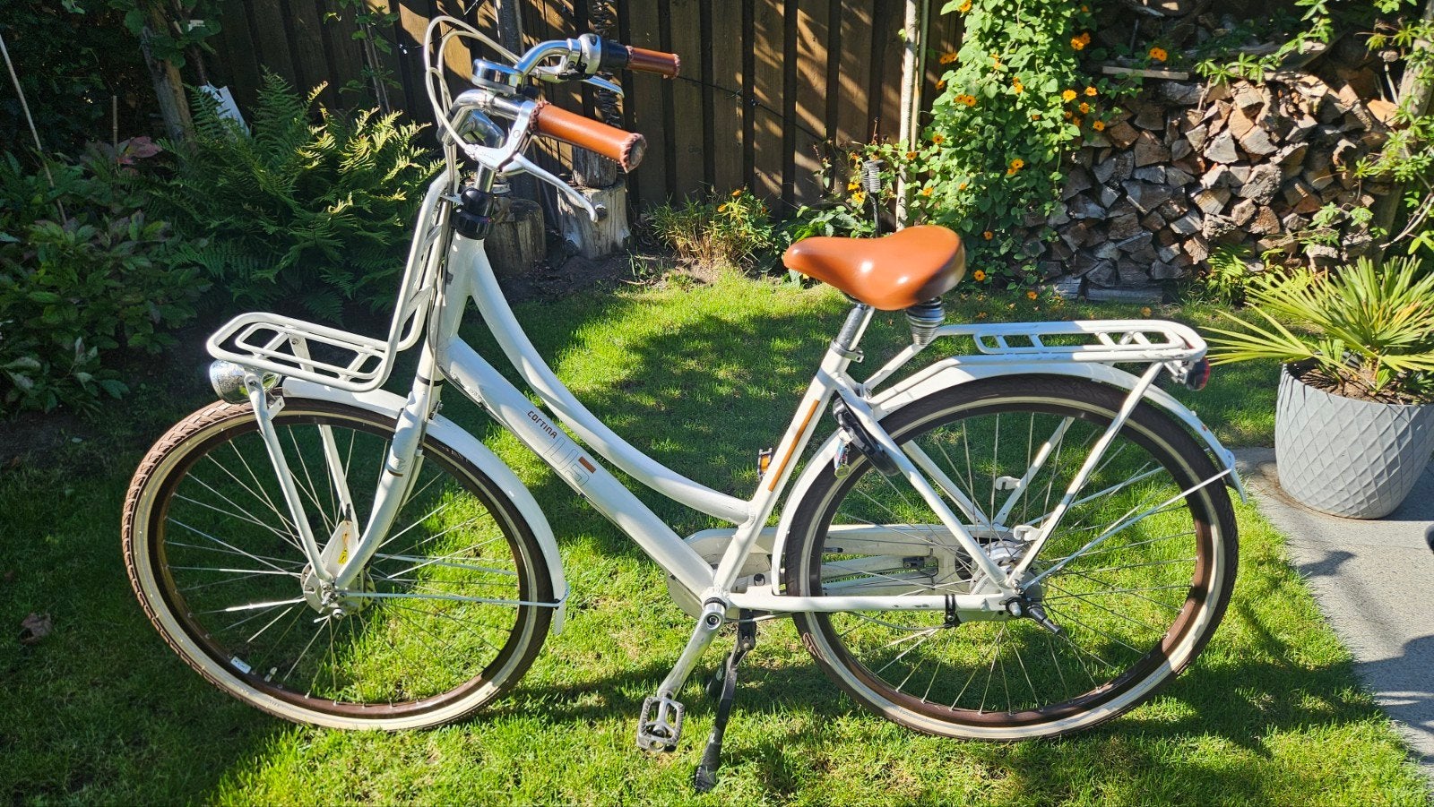 Witte Cortina U5 transportfiets, Gebruikt, Versnellingen, 50 tot 53 cm, Trommelrem