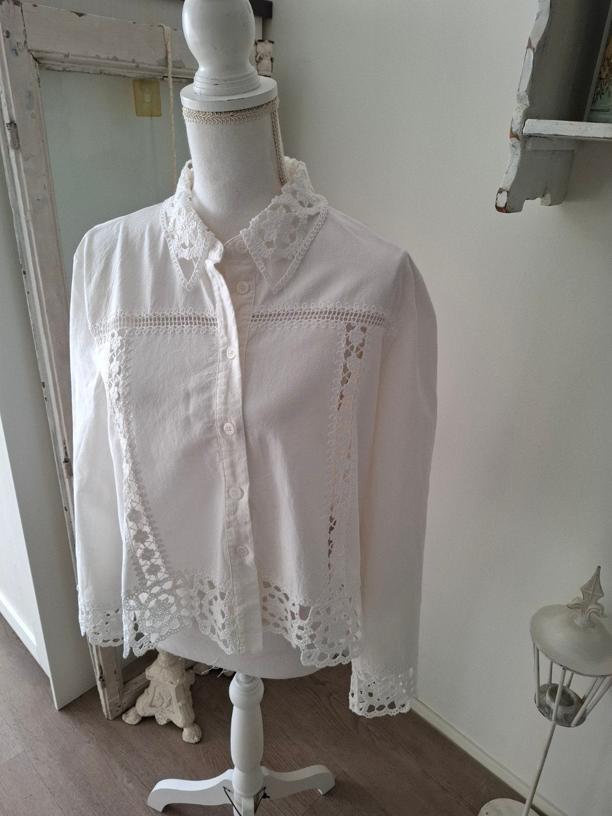 Zara witte broderie blouse/jasje - Maat XL, Maat 46/48 (XL) of groter, Nieuw, Ophalen of Verzenden, Wit