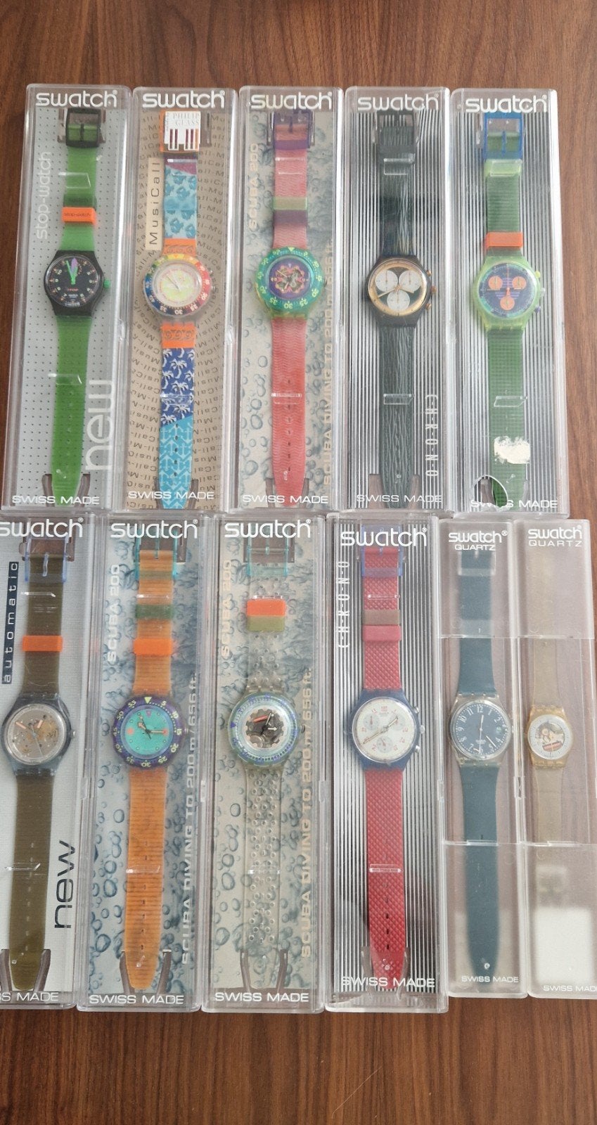 Collectie diverse Swatch horloges - zo goed als nieuw, Sieraden, Tassen en Uiterlijk, Horloges | Heren, Ophalen, Zo goed als nieuw