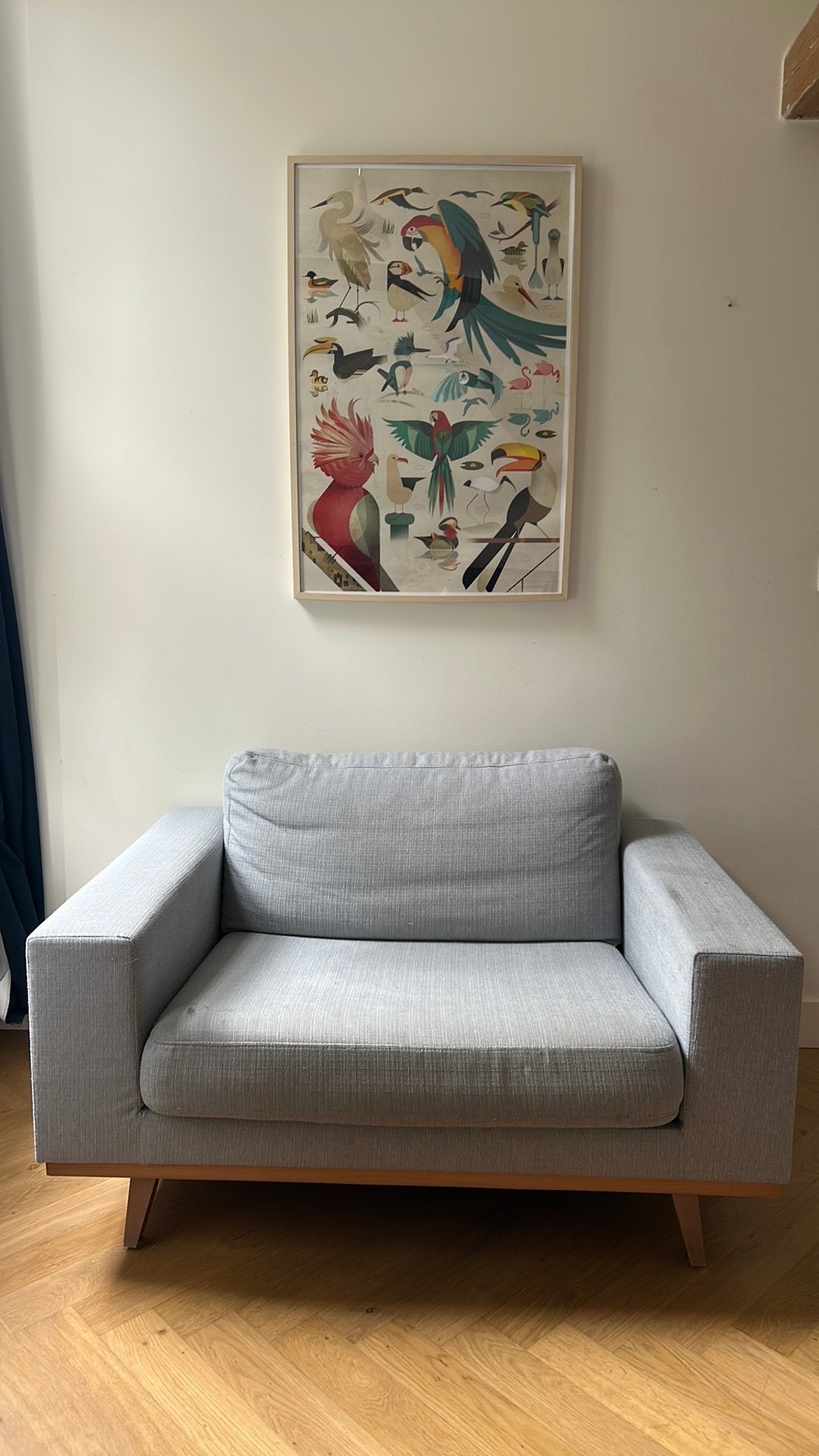 Wehkamp Loveseat licht blauw, Ophalen, Gebruikt, Tweepersoons, 75 tot 100 cm