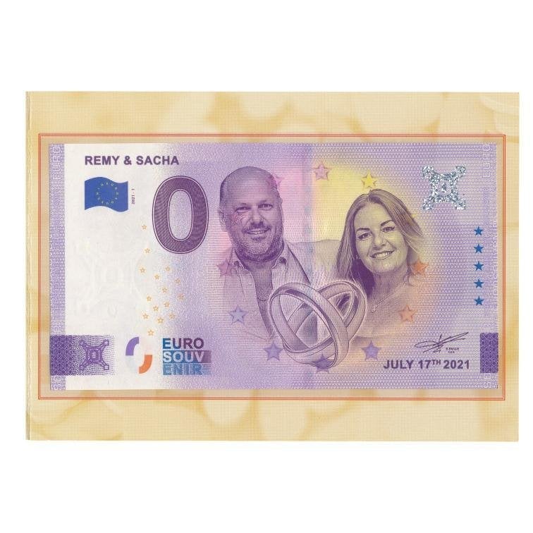 Nederland 0 euro 2021 Remy & Sacha Special Edition in verpak, Ophalen of Verzenden, Euro's, Los biljet